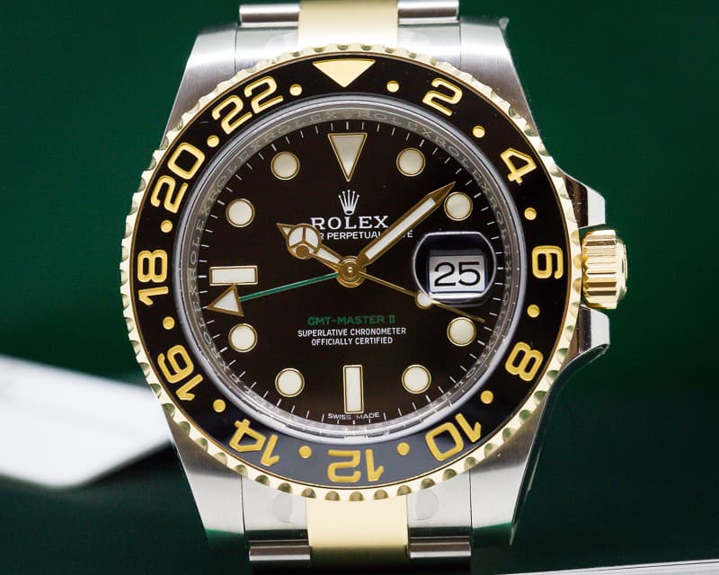 Rolex GMT Master II SS / 18K Yellow Gold Black Dial UNWORN