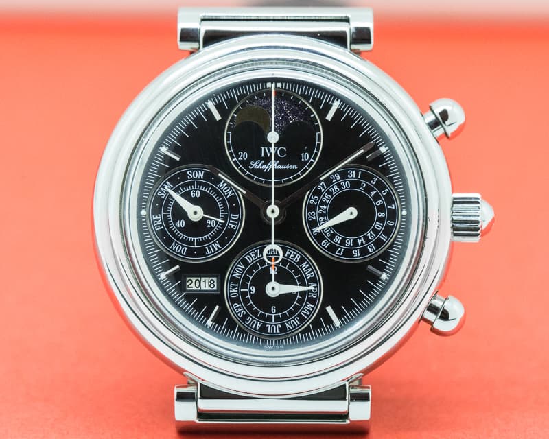 IWC Da Vinci Perpetual Chronograph Black SS / Alligator