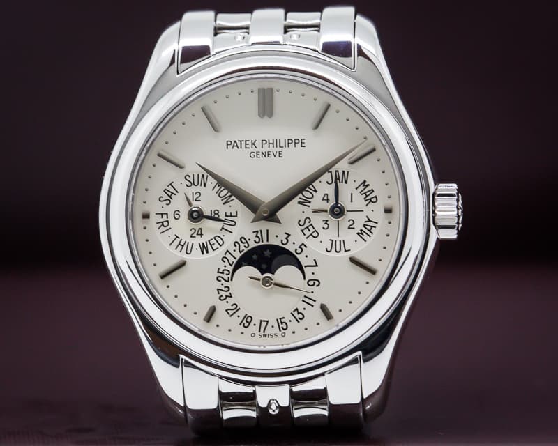 Patek Philippe Perpetual Calendar 18K White Gold Bracelet COMPLETE
