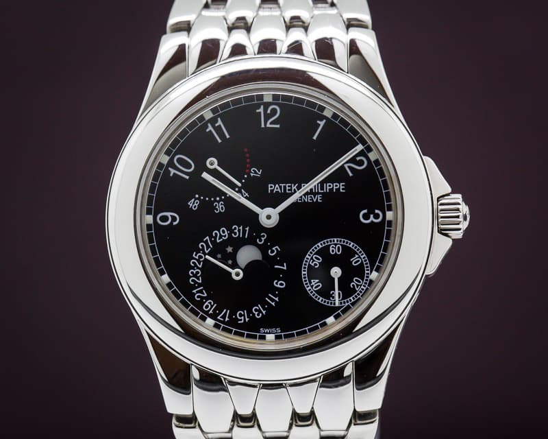 Patek Philippe Power Reserve Moon Phase Black Dial SS / SS