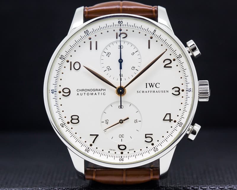 IWC Portuguese Chronograph SS Silver Dial / Gold Numerals