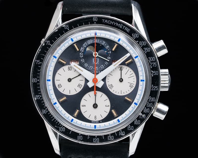 Universal Geneve Vintage Exotic Slate Dial Tri Compax SS