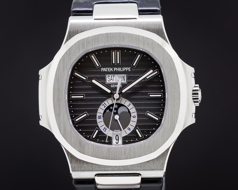 Patek Philippe Nautilus Annual Calendar Moon SS Grey Dial