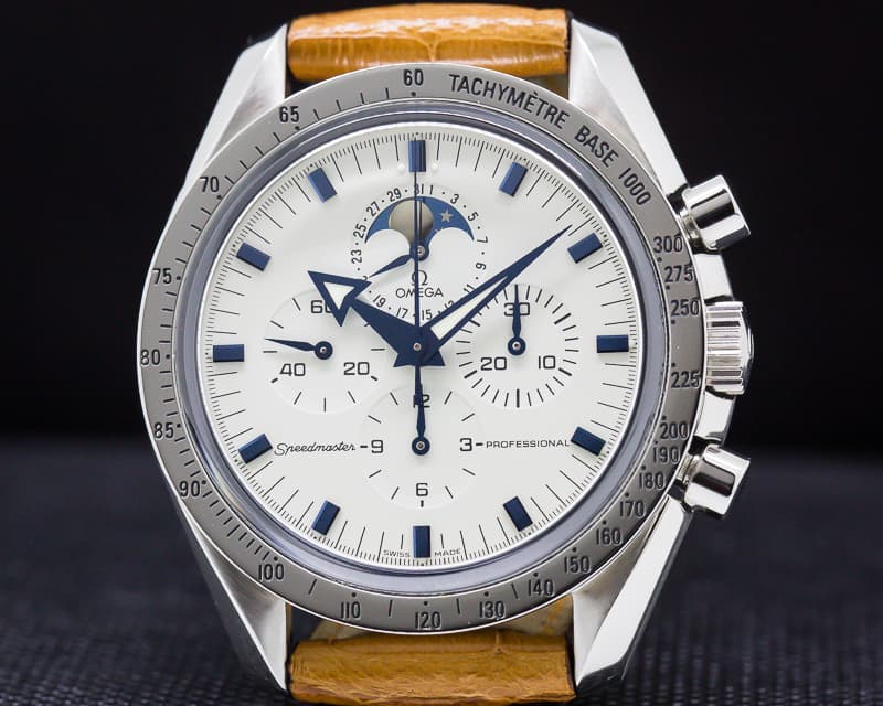 Omega Speedmaster Professional Moon Phase White Dial SS