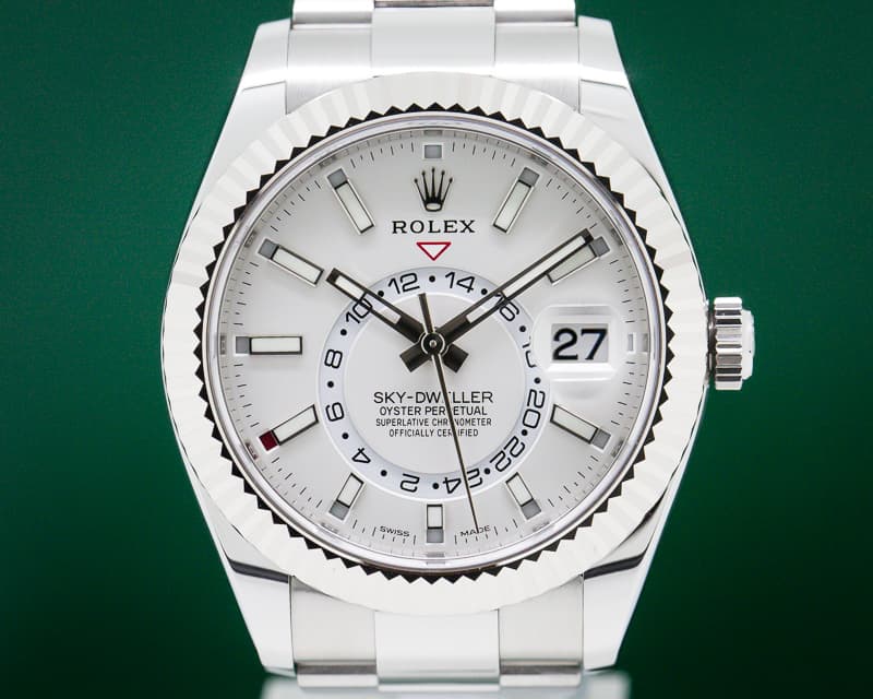 Rolex Sky Dweller Steel White Dial SS UNWORN