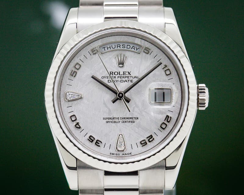Rolex Day Date President Meteorite Diamonds 18K White Gold