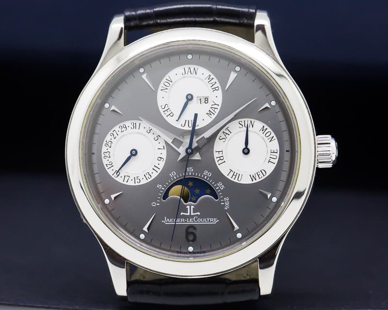 Jaeger LeCoultre Perpetual White Gold Grey Dial / 18K Deployant
