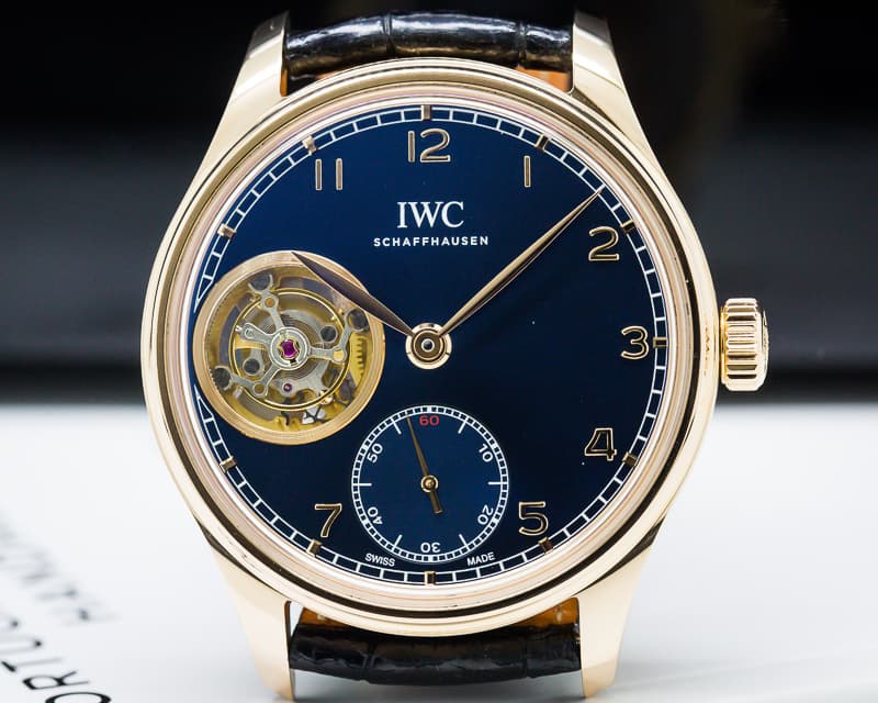 IWC Portugieser Tourbillon Hand Wound 18K Rose Gold BLUE Dial LIMITED