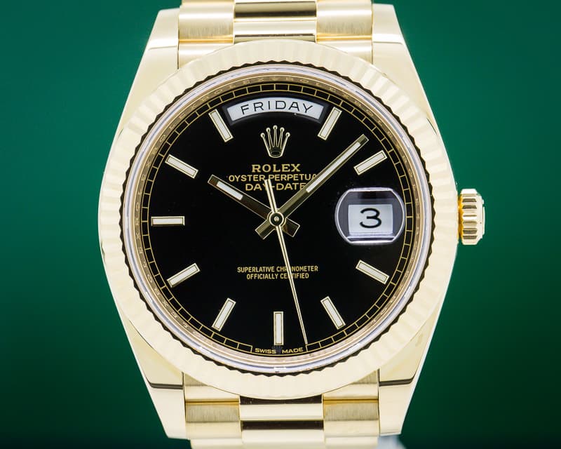 Rolex Day Date Presidential Black Dial / Yellow Gold 40MM