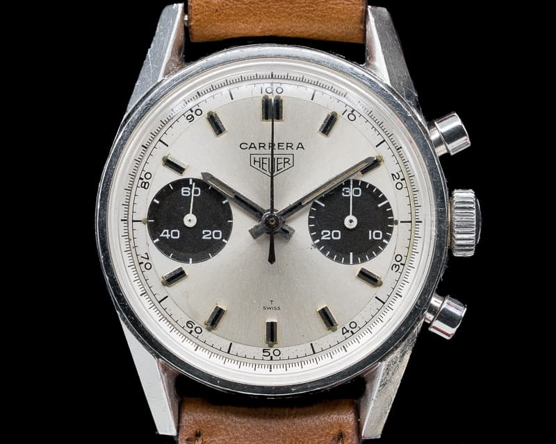 Heuer Vintage Carrera 30 Silver PANDA Dial 7753SND Circa 1970s RARE