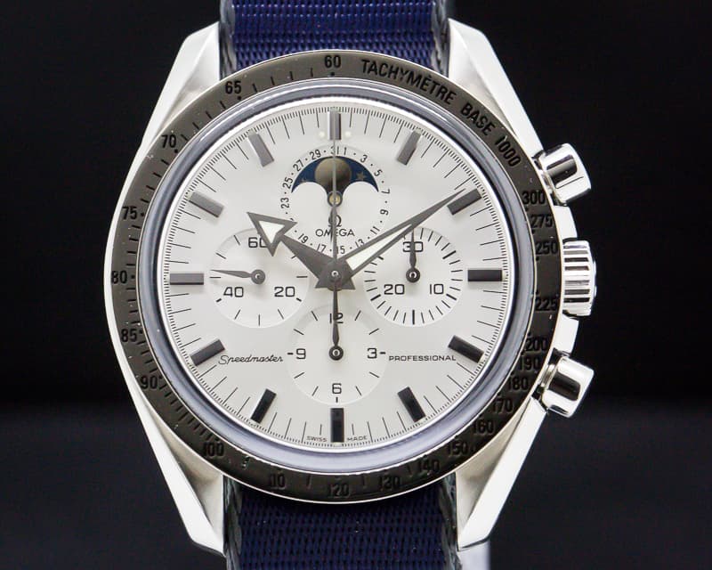 Omega Speedmaster Professional Moon Phase White Dial SS