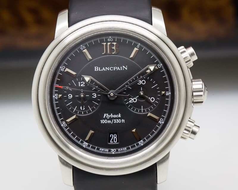 Blancpain Leman Aqua Lung Flyback Chronograph Black Dial SS