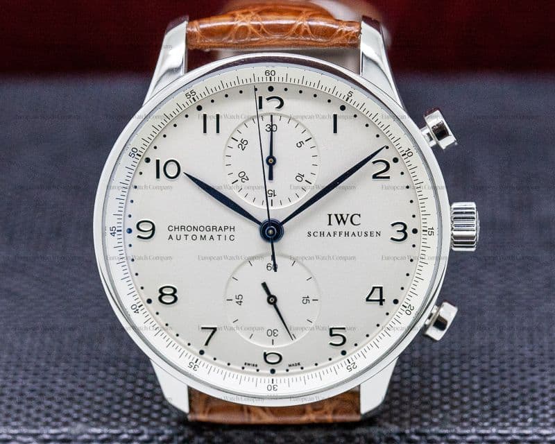 IWC Portuguese Chronograph SS Silver Dial / Blue Numerals