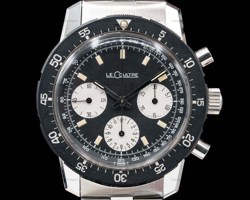 Jaeger LeCoultre Vintage Shark Deep Sea Valjoux 72 Chronograph SS Original Bracelet + Ext