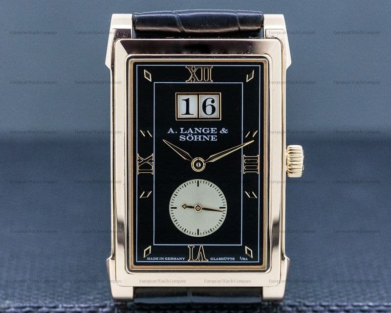A. Lange and Sohne Cabaret 18K Rose Gold Black Dial