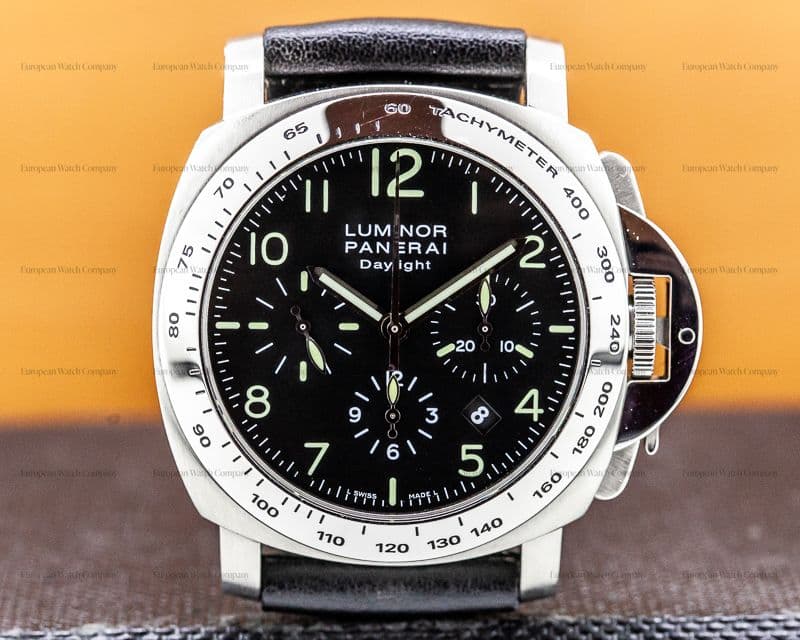 Panerai Luminor Chronograph Daylight SS Black Dial