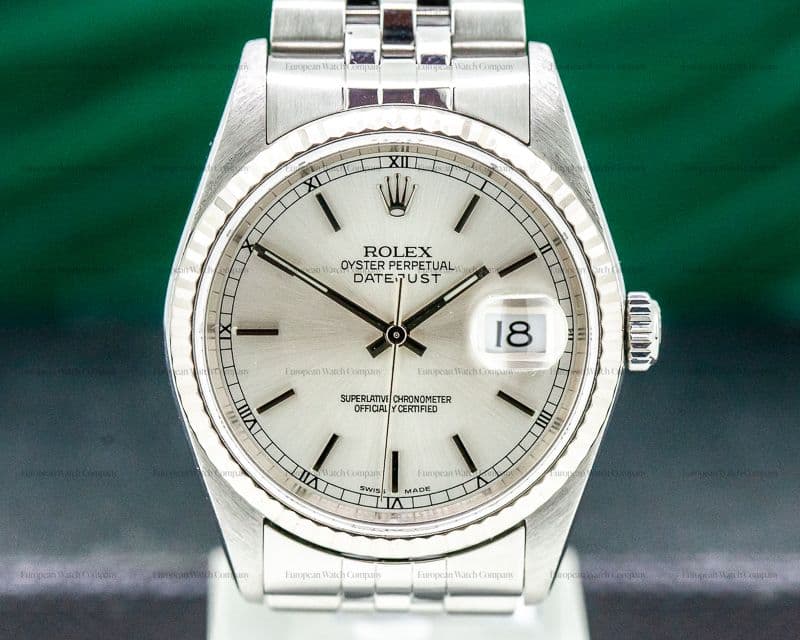 Rolex Datejust White Stick Dial SS / SS