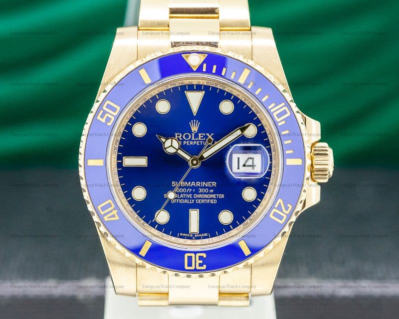Rolex Submariner 18K Yellow Gold Blue Dial