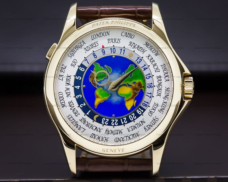 Patek Philippe World Time Enamel Dial 18K Yellow Gold