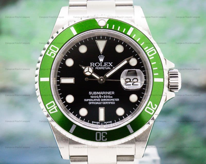 Rolex Submariner 50th Anniversary Flat 4 2003 Green Bezel UNPOLISHED