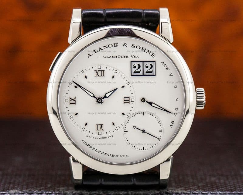 A. Lange and Sohne Lange 1 18K White Gold Silver Dial