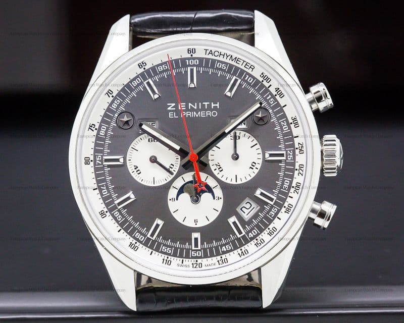 Zenith El Primero 410 Complete Calendar Automatic Grey Dial SS