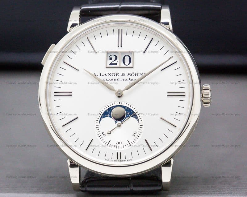 A. Lange & Söhne Saxonia Moon Phase Automatik 18K White Gold / Silver Dial