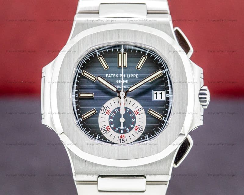 Patek Philippe Nautilus Chronograph 5980 SS Blue Dial "TIFFANY & CO"