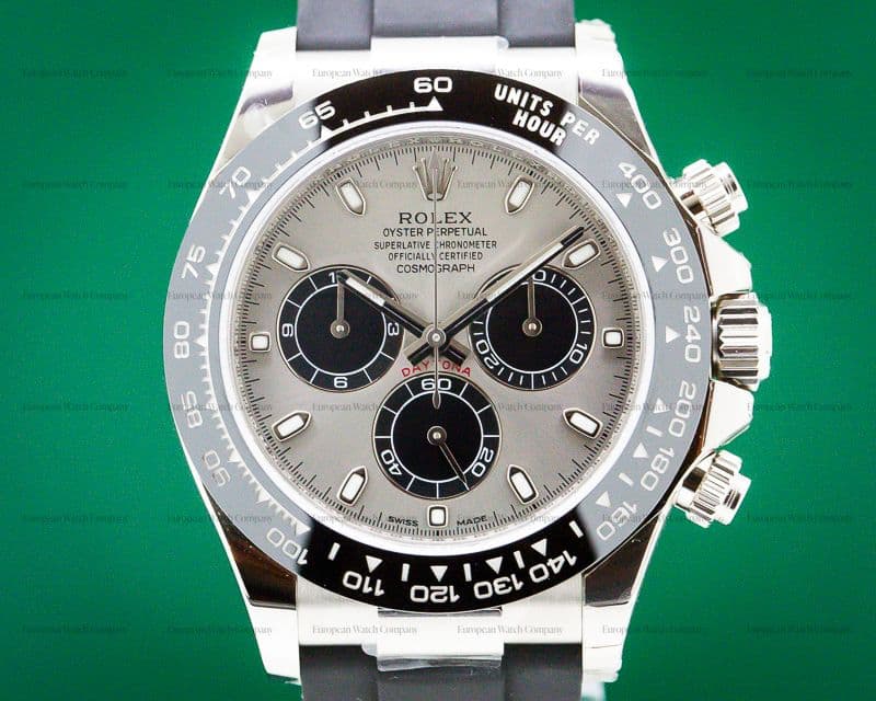 Rolex Daytona 18K White Gold Ceramic Oysterflex Silver Dial UNWORN