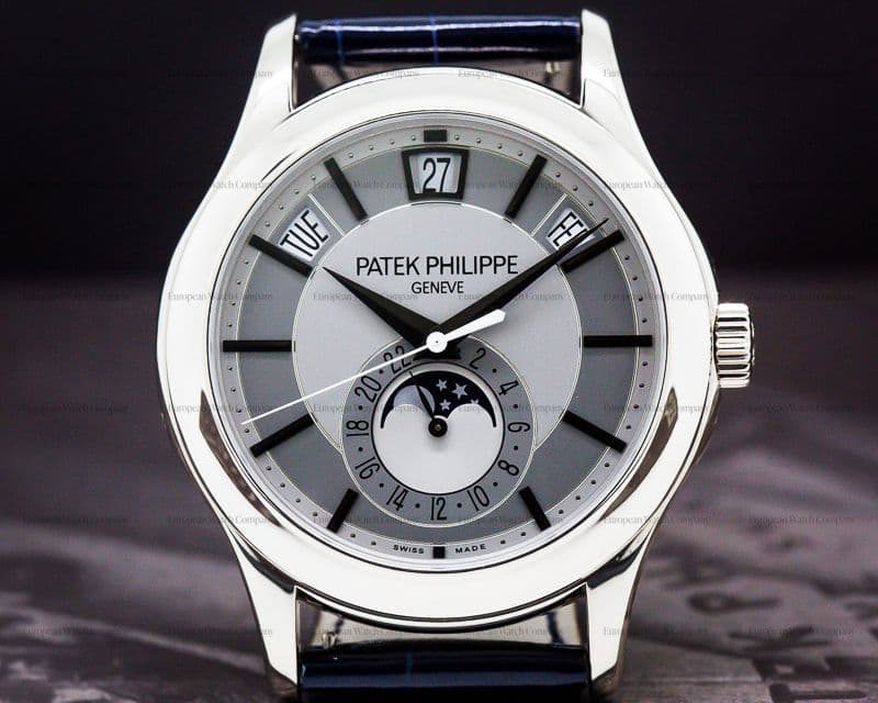 Patek Philippe Annual Calendar Silver Dial 18K White Gold