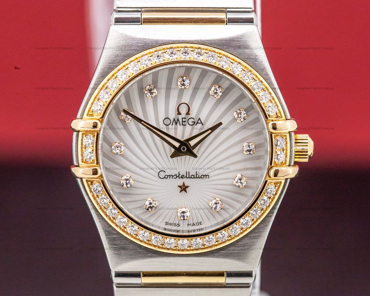 Omega Ladies Constellation 95 Quartz MOP Dial DIAMONDS 18K / SS