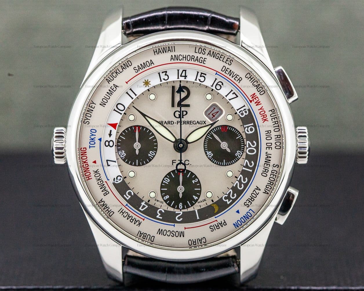 Girard Perregaux World Time WW.TC Chronograph SS / Silver Dial