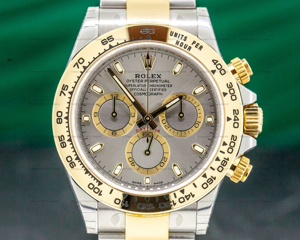 Rolex Daytona Slate Grey Dial 18K Yellow Gold / SS STICKERED