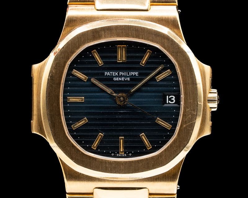 Patek Philippe Nautilus Automatic Blue Dial 18K YG NICE Rose Patina UNPOLISHED