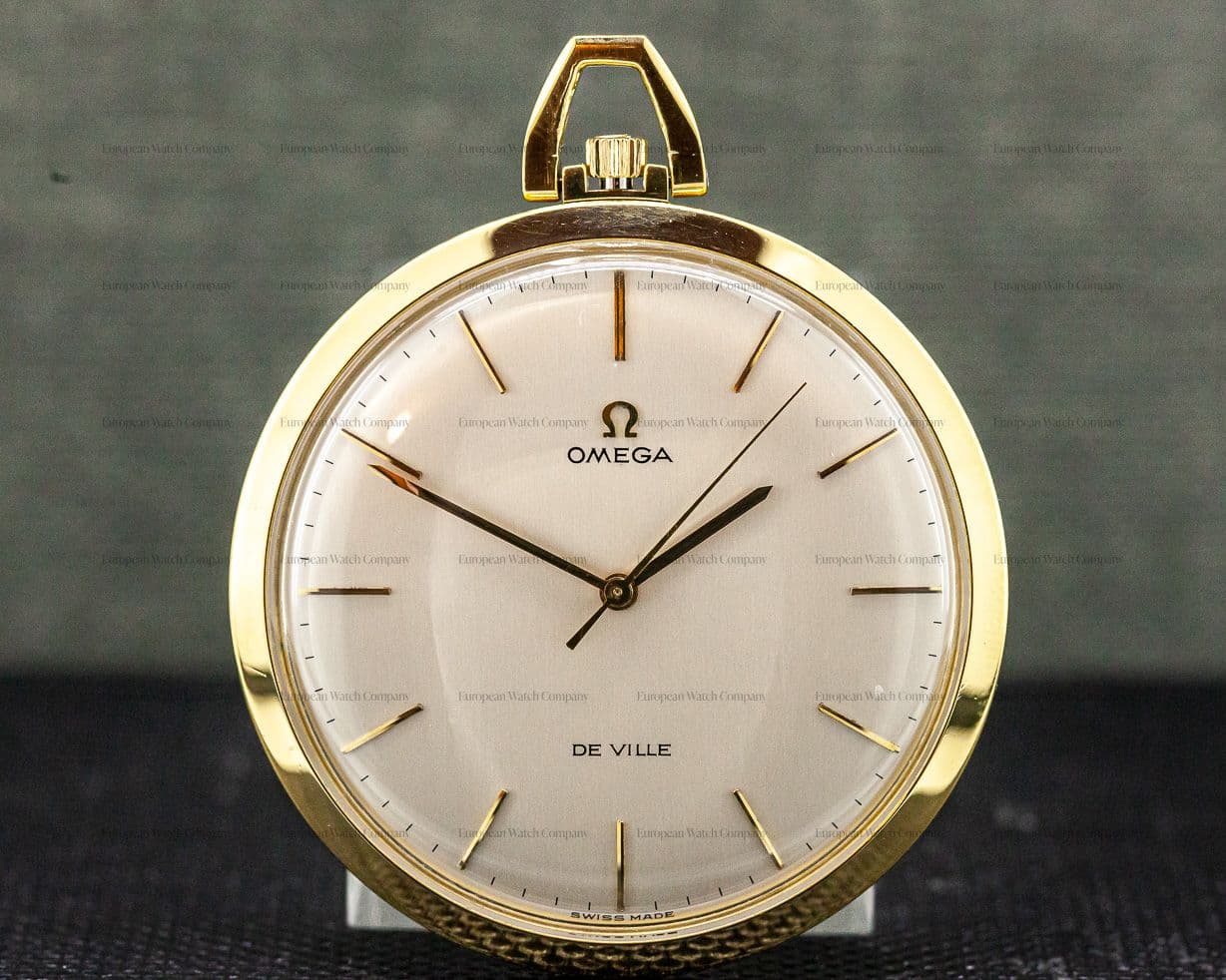 Omega Omega DeVille Vintage Pocket Watch 18K YG 44MM