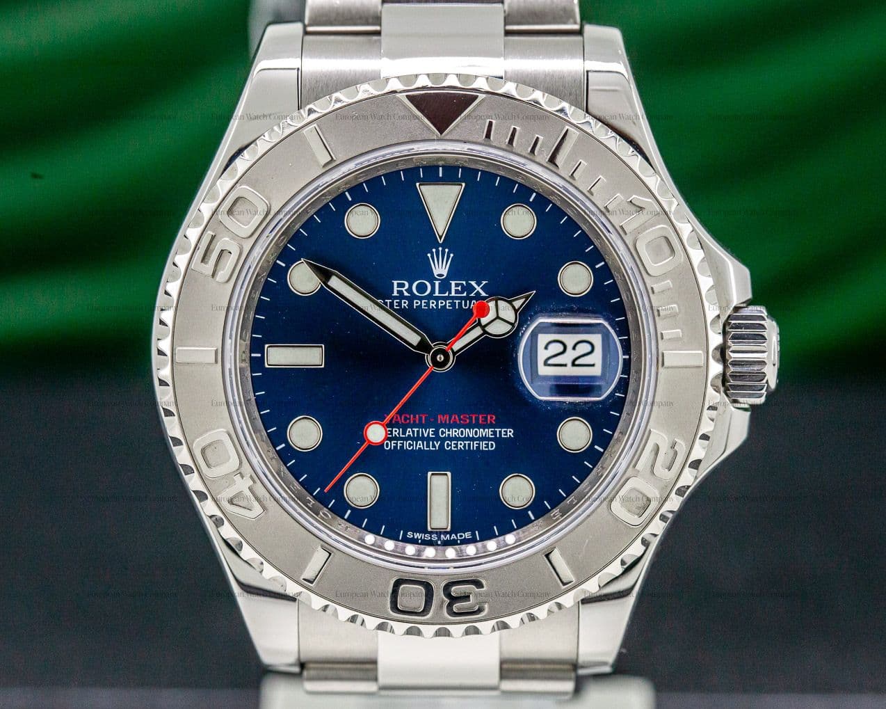 Rolex Yacht Master SS Blue Dial / Platinum Bezel