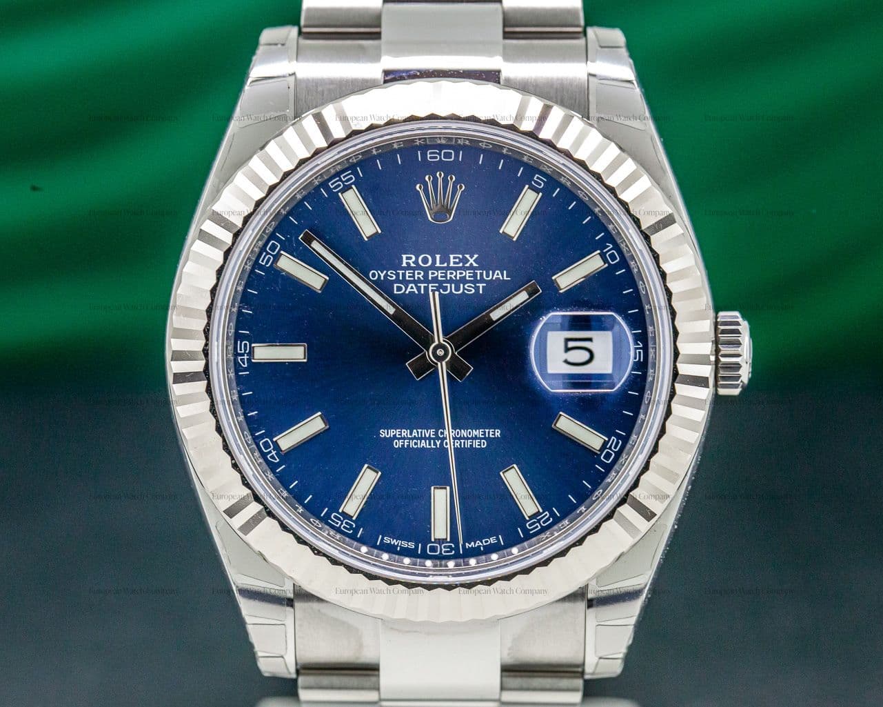 Rolex Datejust 41 Blue Stick Dial SS STICKERED
