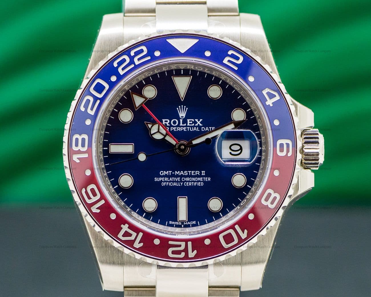 Rolex GMT Master II BLUE DIAL RARE 18K White Gold UNWORN
