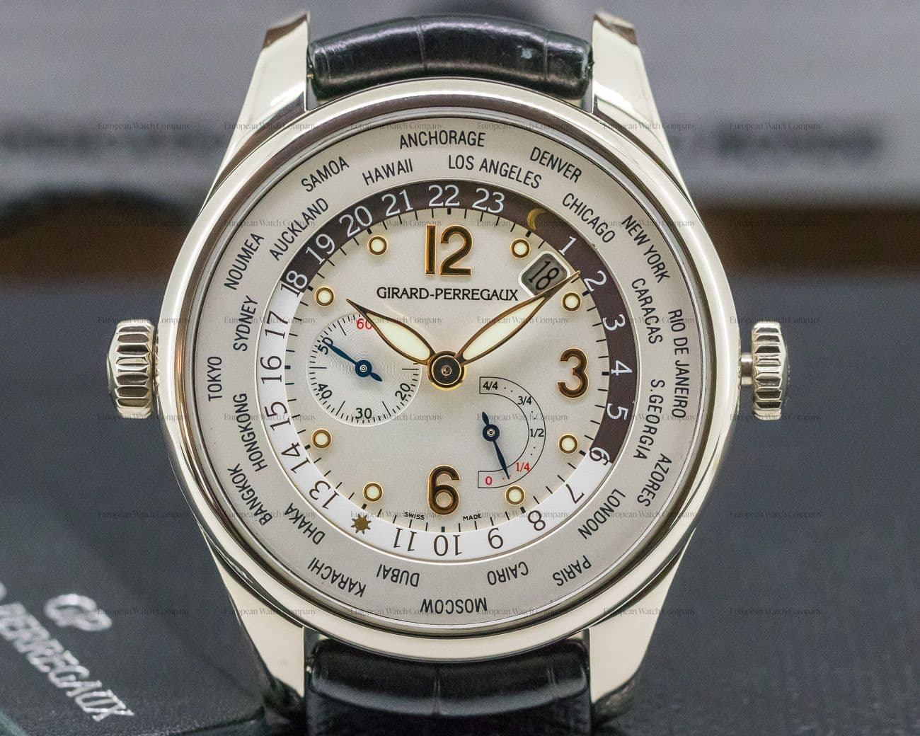 Girard Perregaux World Time WW.TC Power Reserve Silver Dial / White Gold