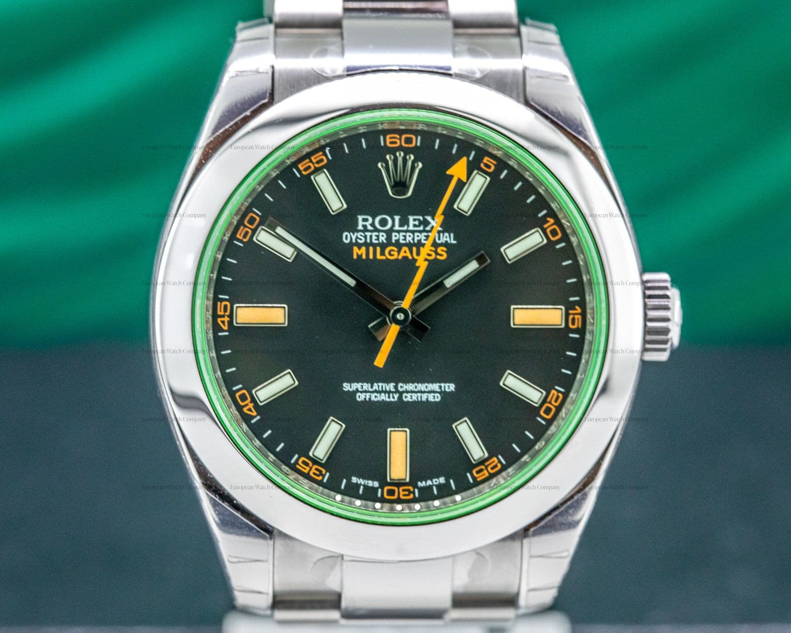 Rolex Milgauss SS Black Dial Green Crystal UNWORN & STICKERED
