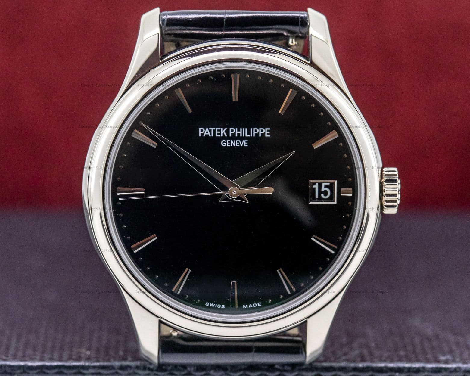 Patek Philippe Calatrava Automatic 18K White Gold Black Dial