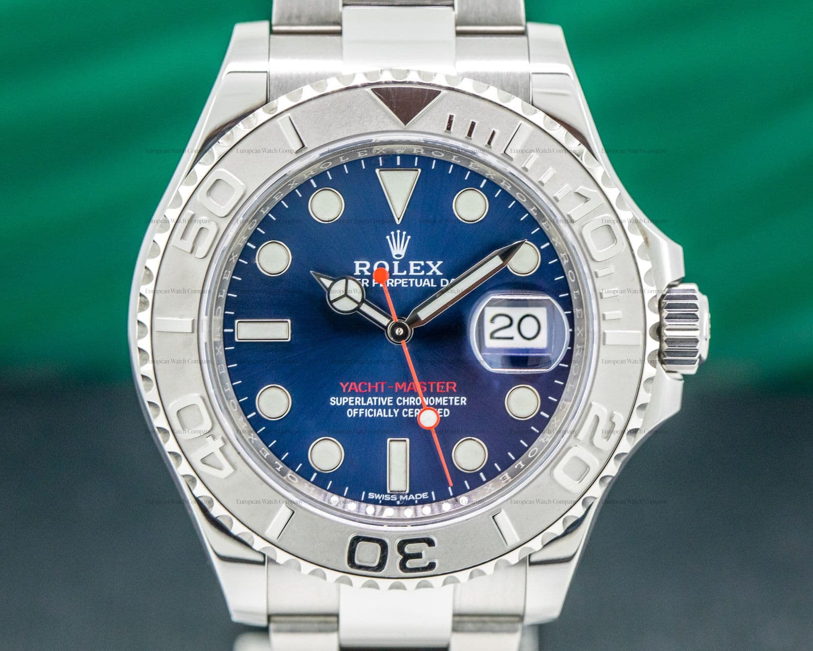 Rolex Yacht Master SS Blue Dial / Platinum Bezel