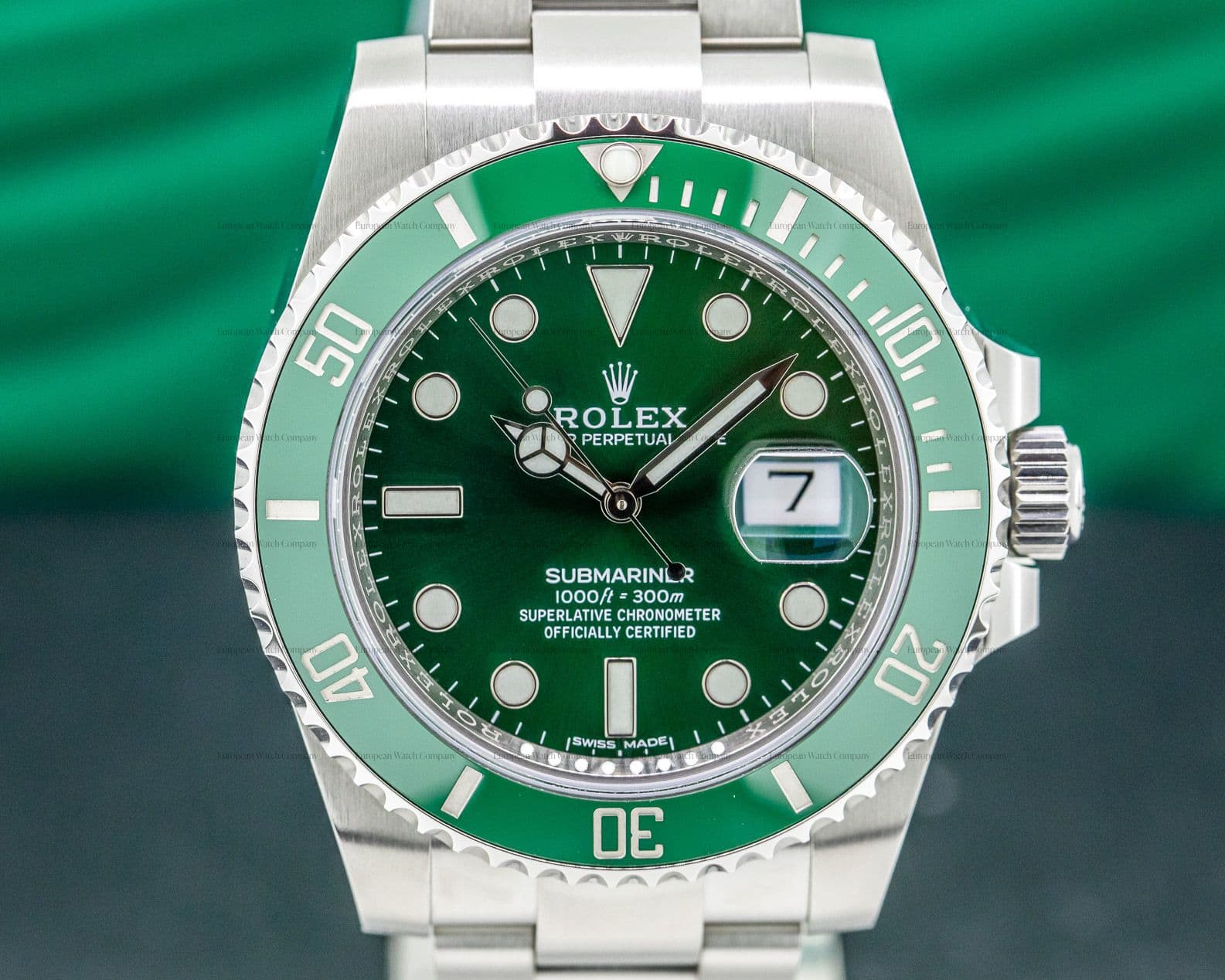 Rolex Submariner Green Ceramic Bezel Green Dial SS