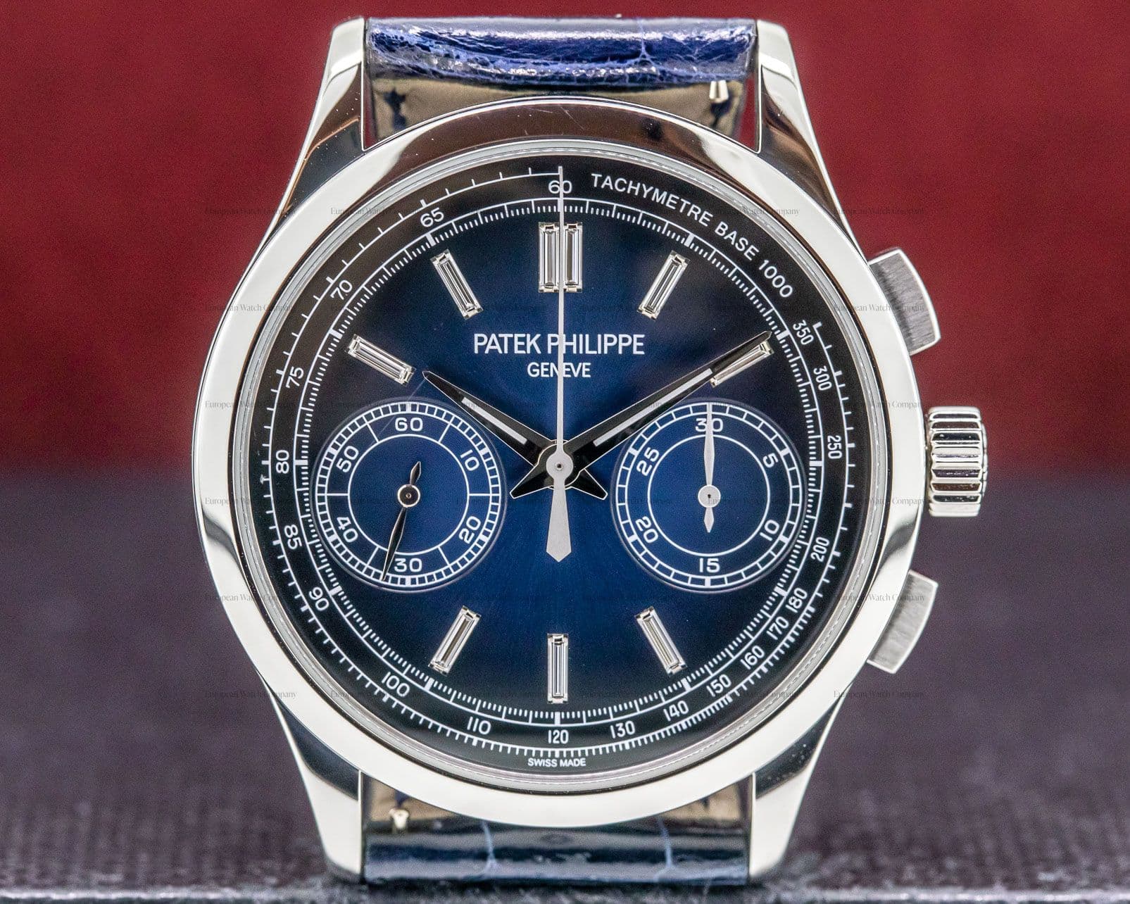 Patek Philippe Chronograph Platinum Blue Diamond Dial FULL SET