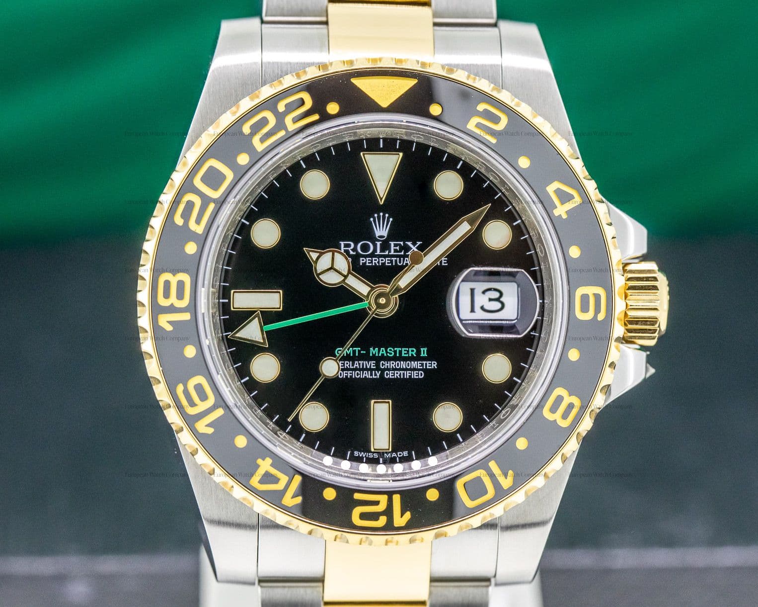Rolex GMT Master II SS / 18K Yellow Gold Black Dial