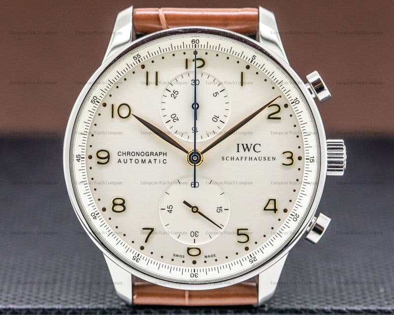 IWC Portuguese Chronograph SS Silver Dial / Gold Numerals