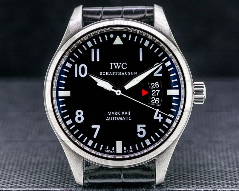 IWC Mark XVII Black Dial SS / Alligator