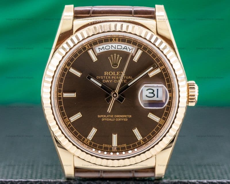 Rolex Day Date President 36mm Chocolate Dial 18K Rose Gold