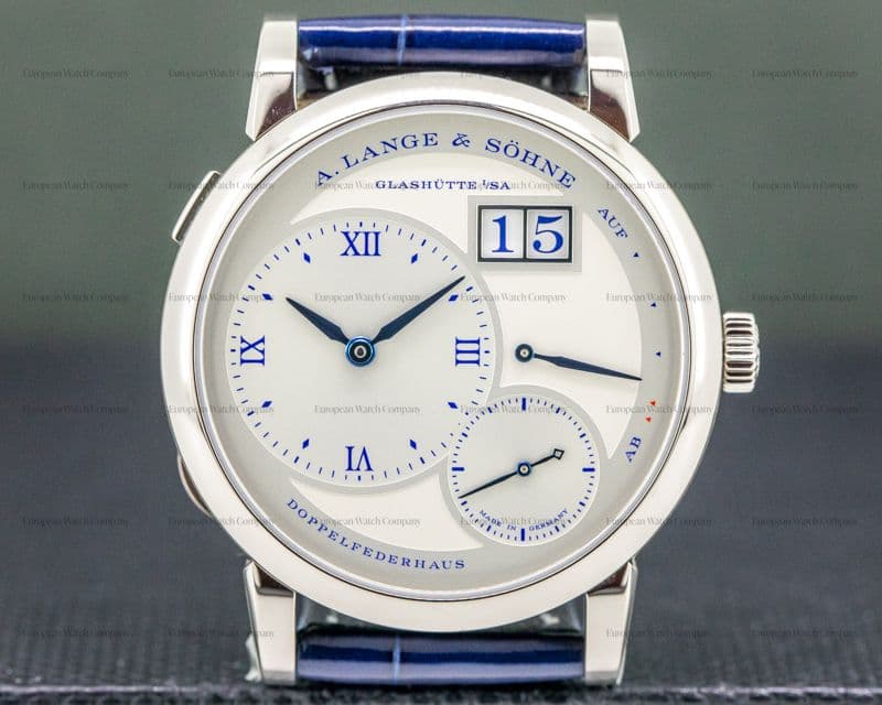 A. Lange and Sohne Lange 1 25th Anniversary 191.066 18k WG Half Hunter LIMITED