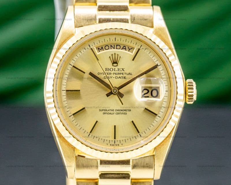 Rolex Oyster Perpetual Day Date 18K Yellow Gold